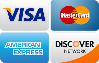 We Accept All Major Credit Cards!